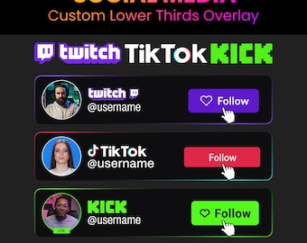 Animated Overlay for Twitch, TikTok & Kick | Custom Social Media Lower Third Animation