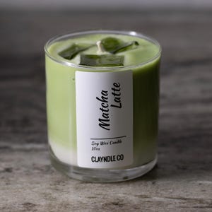 Matcha Latte-ljus - 285 ml handgjort sojavax, bergamottdoft bild 5
