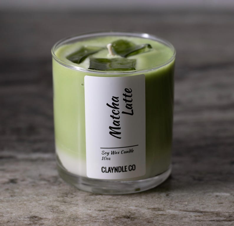 Matcha Latte-ljus - 285 ml handgjort sojavax, bergamottdoft bild 5