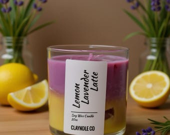 Citron-lavendelljus, citrus-lavendel-sojaljus, fräscht blommigt ljus, avslappnande aromaterapiljus, vårljus, present till henne, 283 ml