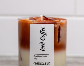 Iced Coffee Candle, Coffee Scented Candle, Latte Candle, Espresso Candle,  Soy Wax Candle, Handmade Gift for Coffee Lovers, 10oz