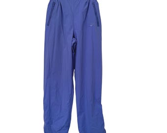 Pantalones deportivos Nike vintage para mujer, talla M, color azul bígaro, cintura alta, nailon, estilo Y2K.