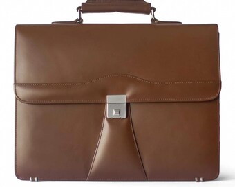 Vintage leren laptopaktetas voor heren, echte koeienhuid kantooraccessoires, 15,5 inch laptoptas, professionele leren werktas