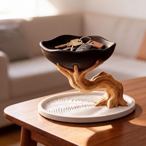 Vassoio multiuso per l'ingresso / Porta chiavi e gioielli con design a bonsai / Decorazione da scrivania in stile giapponese, regalo per l'inaugurazione della casa, regalo per lei