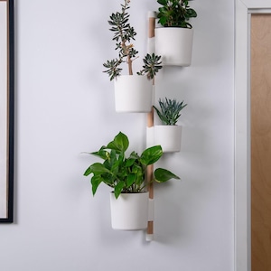 Vertical Plant Stand Display | Wall Mounted or Floor Plant Rail Holder | Plant Lover Gift, Housewarming Gift, Boho Home Decor