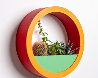 Circle Wall Planter for Succulents | Round Hanging Wall Plant Holder, Boho Home Decor | Indoor Plant Gift, Housewarming Gift