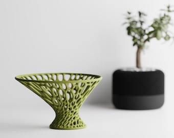 Ciotola per frutta Voronoi / Centrotavola geometrico per la cucina, diametro 17 cm / Regalo per l'inaugurazione della casa, regalo per la cucina, regalo per lei, regalo per la casa moderna