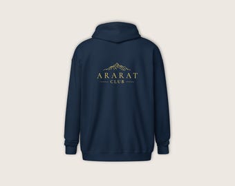 Armenian Heritage Zip Hoodie - Clean Design, Soft Midweight Cotton, Ararat Club
