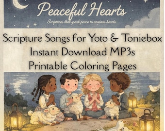 Christian Yoto Card Songs for Kids, Scripture Songs for Anxious Children, Toniebox Audio Download, Bible Songs MP3, Christian Bedtime Music