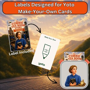 Includes labels designed to fit Yoto Make-your-own cards.