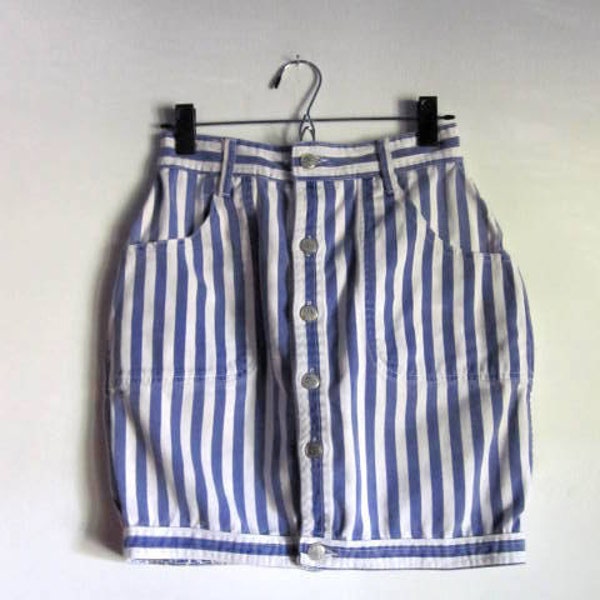 80's  Fitted Reversible Jean Skirt