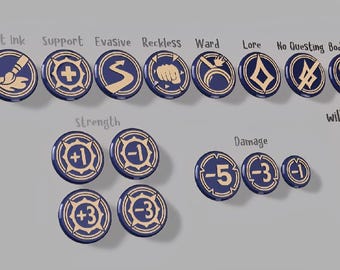 Lorcana Damage Counter and Status Token Set