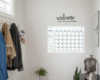 Calendrier mensuel 2026 imprimable | Agenda minimaliste A4 (téléchargement PDF)