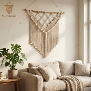 Easy Macrame Pattern PDF + Video Tutorial | Beginner Boho Wall Hanging DIY image 4
