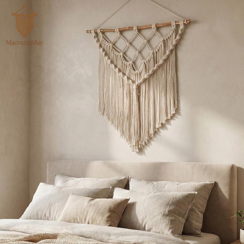 Easy Macrame Pattern PDF + Video Tutorial | Beginner Boho Wall Hanging DIY image 5