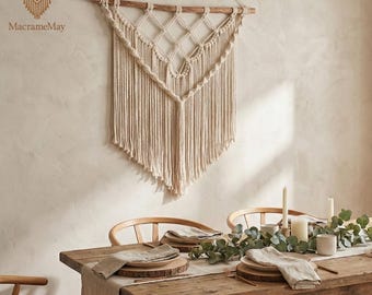 Easy Macrame Wall Hanging Pattern PDF + Video | Beginner Boho DIY Macrame Tutorial | Home Decor