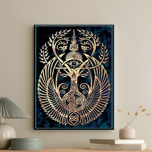 Goldenes Auge des Horus Leinwanddruck, Heilige Geometrie Poster, mystisches ägyptisches Symbol Dekor