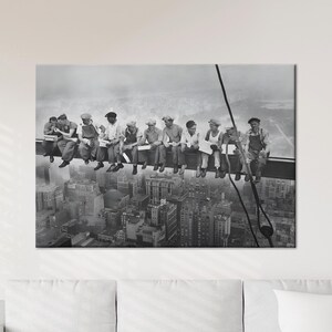 Lunch Atop a Skyscraper Canvas Art, Vintage New York Photography, Room Decor
