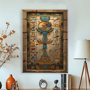 Hieroglyphe Wandkunst, Wandbild, Hieroglyphe, Heiliges Symbol Poster