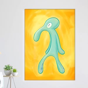 Bold and Brash Canvas Print, Funny Squidward Meme Art