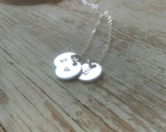 Minimalist necklace, minimalist initial jewelry, initial necklace