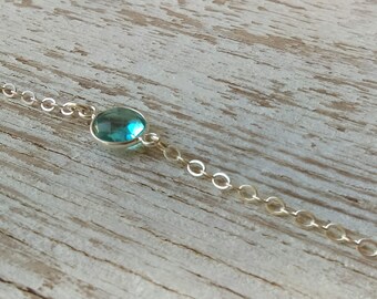 Blue Topaz necklace, dainty blue topaz, gemstone necklace, gemstone topaz dainty, topaz necklace, blue topaz jewelry, topaz gemstone