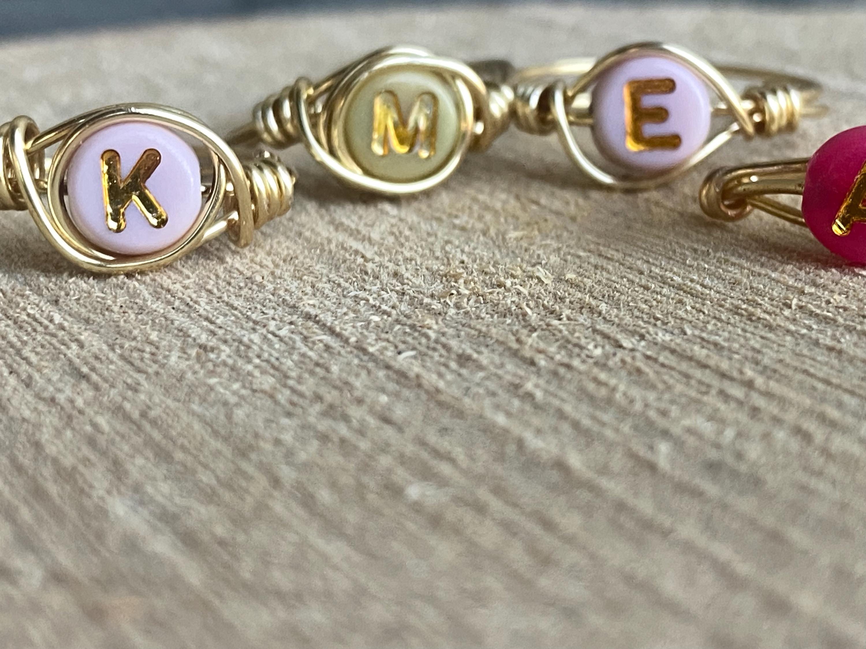 Initial Ring, Monogram Wire Wrapped Ring, Initial Jewelry, Wire Wrapped ...