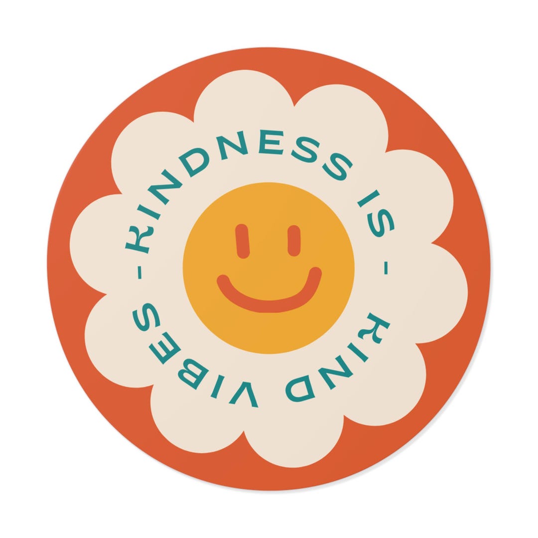 Smiley Kind Sticker Kind Vibes - Smiley Flower Sticker - Etsy