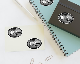 Unlikely Rebel Sticker Sheet | Black White 4ct Oval Stickers