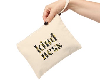 In Bloom By: AMR -  Canvas Zipper Accessory Bag