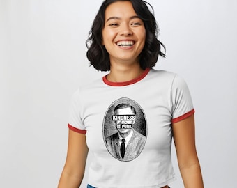 Kindness Is Punk Ringer Tee | Retro Cropped Graphic T-Shirt