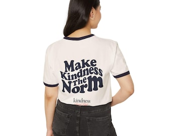 Make Kindness the Norm (Wavy) Unisex Ringer T-Shirt