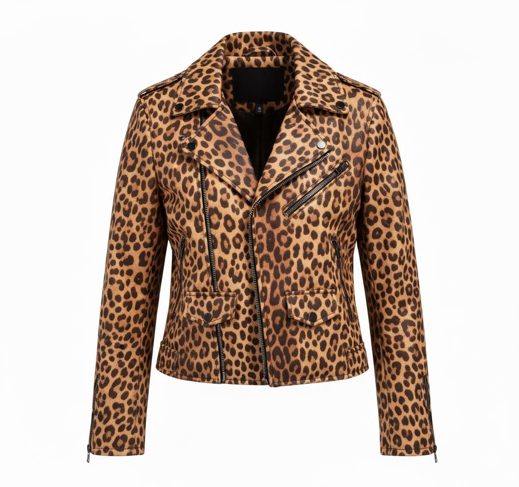 Leopard Print Leather Jacket - Etsy