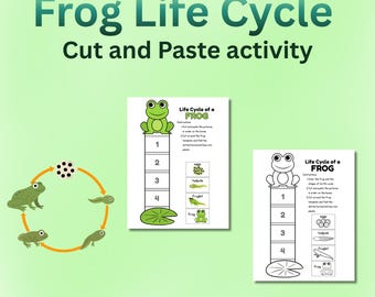 Frog Life Cycle for Kids | Cut & Paste Activity | Science Worksheet | Preschool Kindergarten Printable