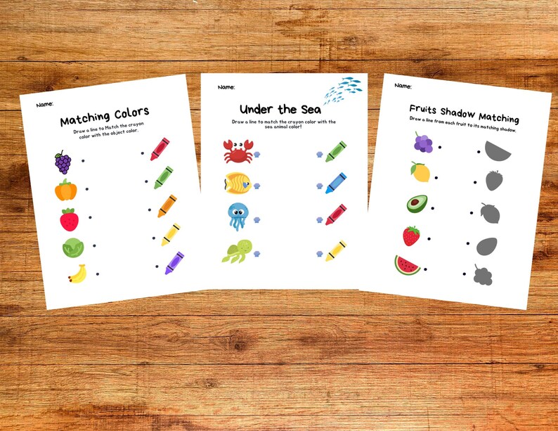 Printable Matching Worksheets for Kids | 22 Preschool & Kindergarten ...