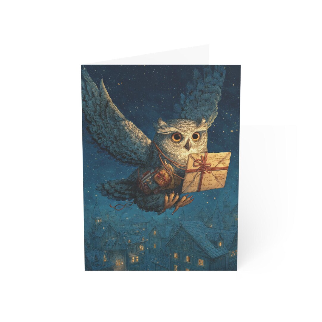 Owl Christmas Greeting Card – Holiday Delivery Note - Etsy