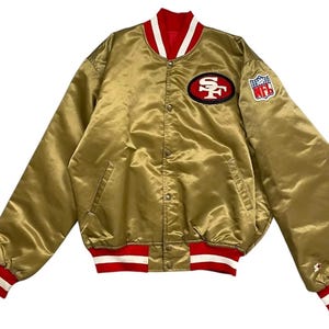 Vintage 90-tals San Francisco 49ers satinbomberjacka - Begränsade storlekar
