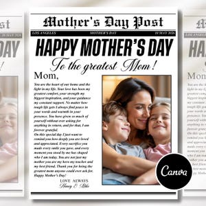mom newspaper gift, mothers day news, editable newspaper, mothers day times, diy mothers day card, photo gift for mom,flower bouquet wrap, custom newspaper mom, worlds best mom card, gift from daughter, newspaper template, gift for her digital
Mother’s Day newspaper template
Printable Mother Day gift
Custom Mom newspaper
Printable photo gift for Mom
Mother’s Day printable
Newspaper-style template
Canva editable template
Personalized gift for Mom
Customizable newspaper gift
DIY Mother’s Day gift