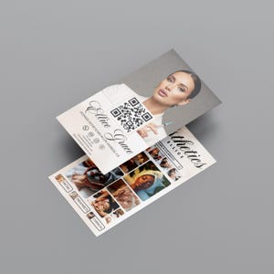 Esthetician Business Card, Esthetician Instagram Business Social Media QR Code Esthetician Canva Card, Business Cards, Canva Editable