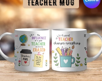 Gracias por ser importante, taza para profesor, plantilla para taza envolvente de 11 oz y 15 oz, sublimación, alta calidad, descarga digital de plantilla Canva