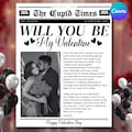 Will You Be My Valentine Newspaper Template, Personalized Valentine template, Galantines Day Newspaper, Valentine Gift, DIY Canva Editable product logo