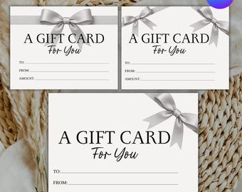 Plantilla editable de certificado de regalo, vale de regalo imprimible, certificado de regalo, certificado imprimible para hacer tú mismo, tarjeta de regalo moderna (descarga instantánea)