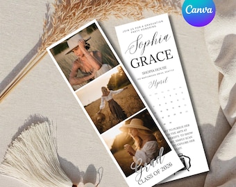 Graduation Photobooth Template Class of 2026 Photo Booth Template Photo Strip Black and Gold Graduation Party Photo Booth Overlay Prom