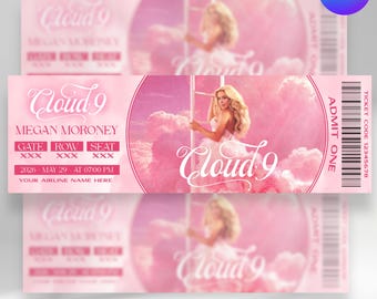 Megan Moroney The Cloud 9 Tour Ticket, Megan Concert Memory Tickets Decorative Keepsake – Instant Download, Custom Ticket for Surprise Gift