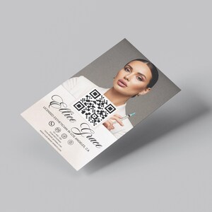 Esthetician Business Card, Esthetician Instagram Business Social Media QR Code Esthetician Canva Card, Business Cards, Canva Editable