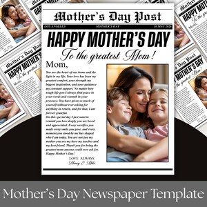 mom newspaper gift, mothers day news, editable newspaper, mothers day times, diy mothers day card, photo gift for mom,flower bouquet wrap, custom newspaper mom, worlds best mom card, gift from daughter, newspaper template, gift for her digital
Mother’s Day newspaper template
Printable Mother Day gift
Custom Mom newspaper
Printable photo gift for Mom
Mother’s Day printable
Newspaper-style template
Canva editable template
Personalized gift for Mom
Customizable newspaper gift
DIY Mother’s Day gift