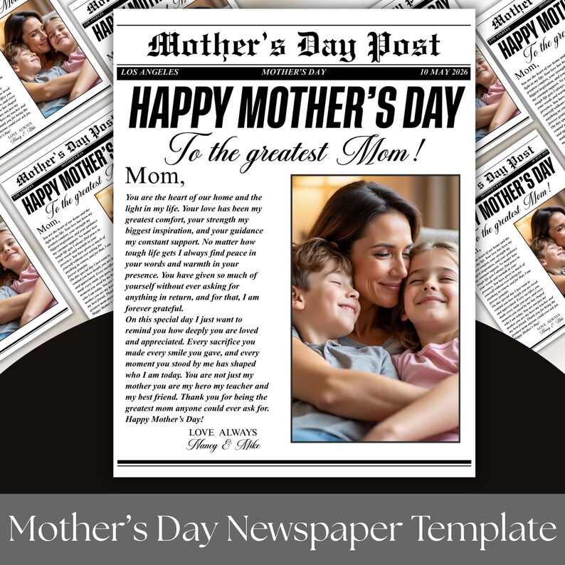 mom newspaper gift, mothers day news, editable newspaper, mothers day times, diy mothers day card, photo gift for mom,flower bouquet wrap, custom newspaper mom, worlds best mom card, gift from daughter, newspaper template, gift for her digital
Mother’s Day newspaper template
Printable Mother Day gift
Custom Mom newspaper
Printable photo gift for Mom
Mother’s Day printable
Newspaper-style template
Canva editable template
Personalized gift for Mom
Customizable newspaper gift
DIY Mother’s Day gift