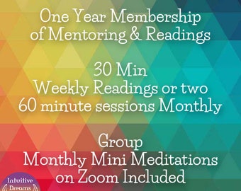 1 Year Of 30 Min Weekly Readings with Monthly Live Zoom Group Meetings,   Angel readings, Tarot, Oracle cards, Spirit guides