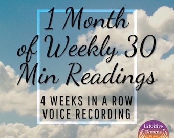 1 Month Reading Package/ 4 Weeks of 30 Min Weekly Readings, Angels, Guides, Tarot, Psychic Medium