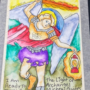 Angels & Guides Intuitive Art Piece with 15 Min Reading included, Choose Size, Watercolor with Mixed Media, Angel Reading image 8